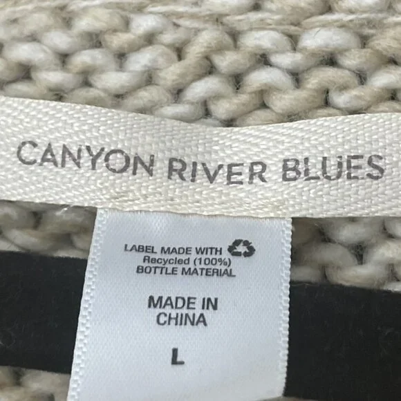 Canyon River Blues Sweater Knitted Women's Beige Cream Size Large Stretch - Picture 4 of 10